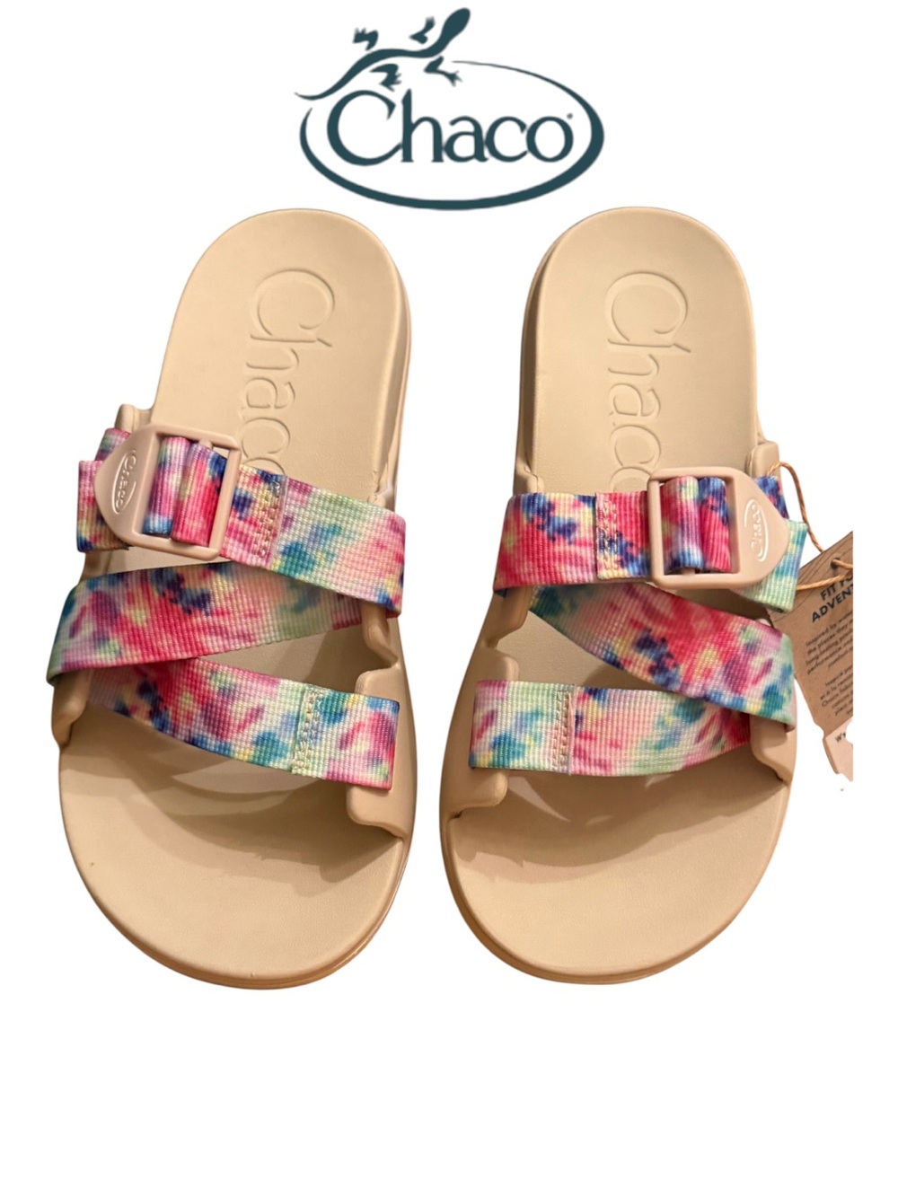 NWT Chaco Chillos Slide Sandal Light Tie Dye Women’s Size 8 New In Box